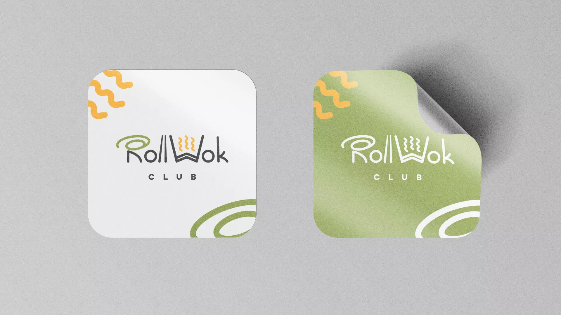 Разработка логотипа и фирменного стиля суши-бара «Roll Wok Club» в Алагире